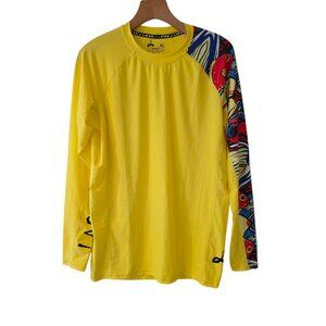 LAFROI Shirt Burst Yellow UPF50 Long Slv Rash Guard Compression Koi Fish XL NEW